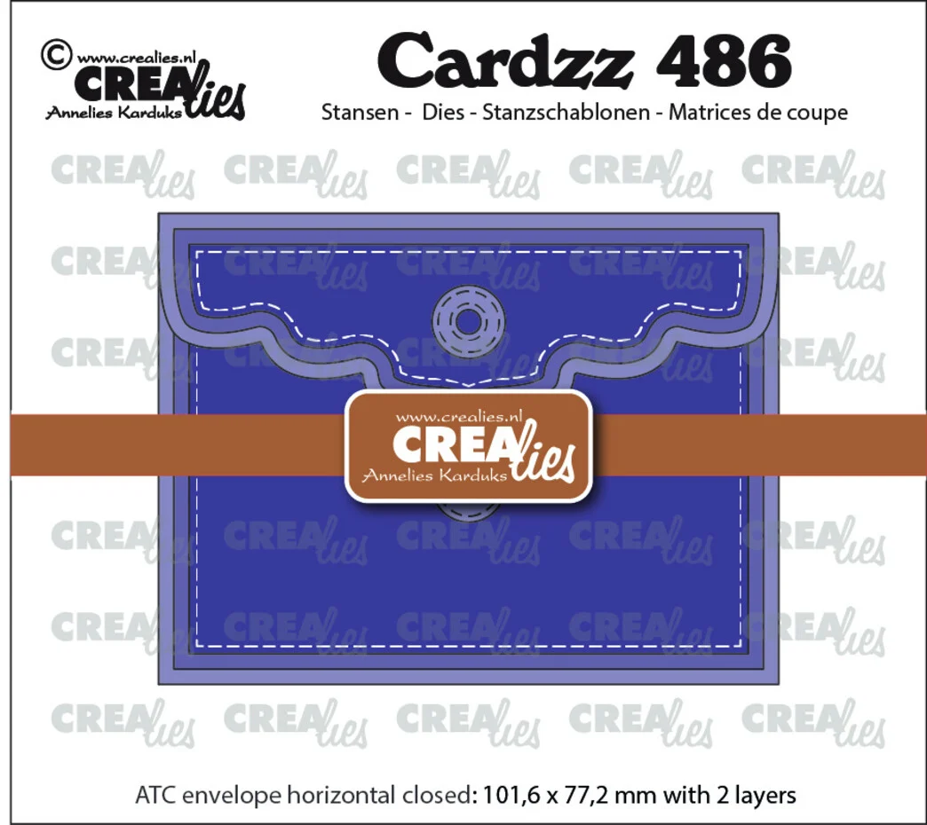 Crealies, Cardzz, ATC Envelop Horizontaal, Paneel A - CLCZ486