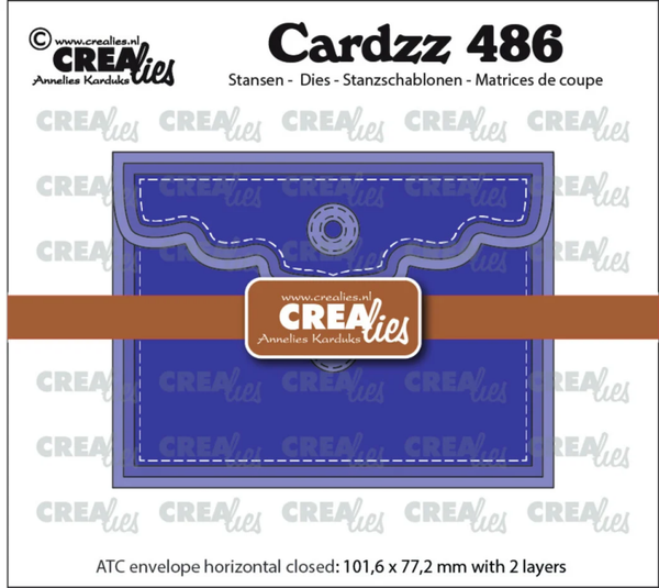 Crealies, Cardzz, ATC Envelop Horizontaal, Paneel A - CLCZ486