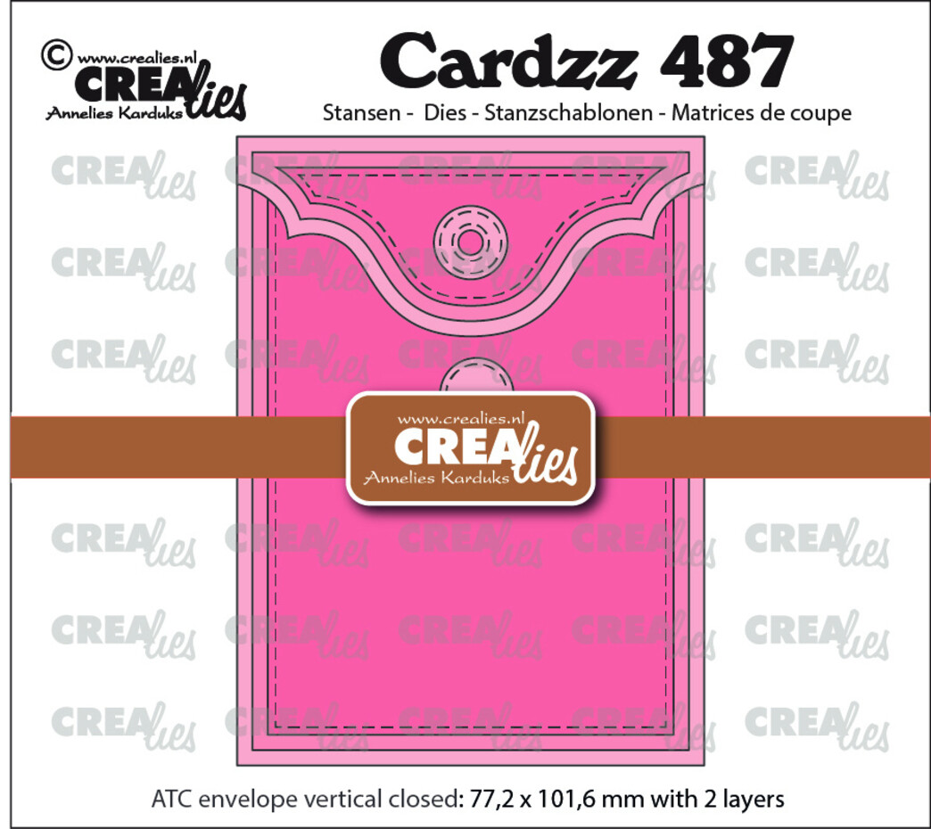 Crealies, Cardzz, ATC Envelop Verticaal, Paneel C - CLCZ487
