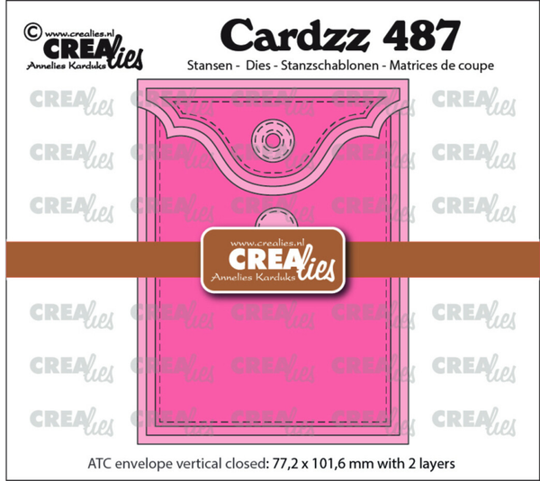 Crealies, Cardzz, ATC Envelop Verticaal, Paneel C - CLCZ487