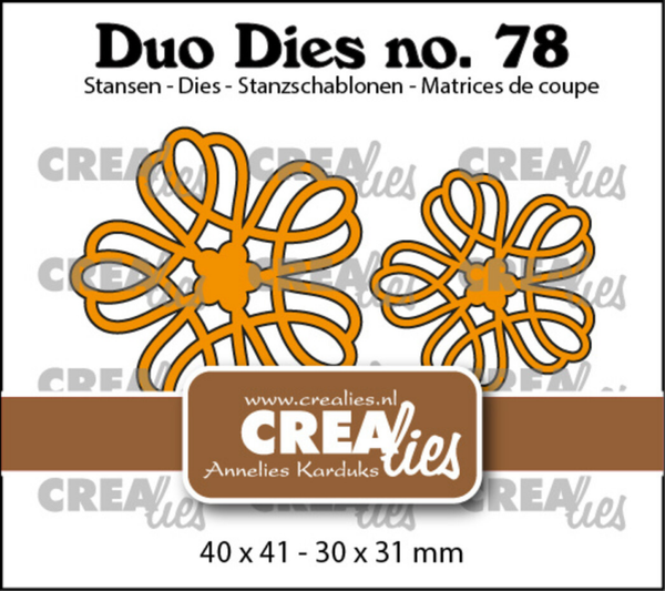 Crealies, Duo Dies, Open Bloemen 32, nr. 78 - CLDD78