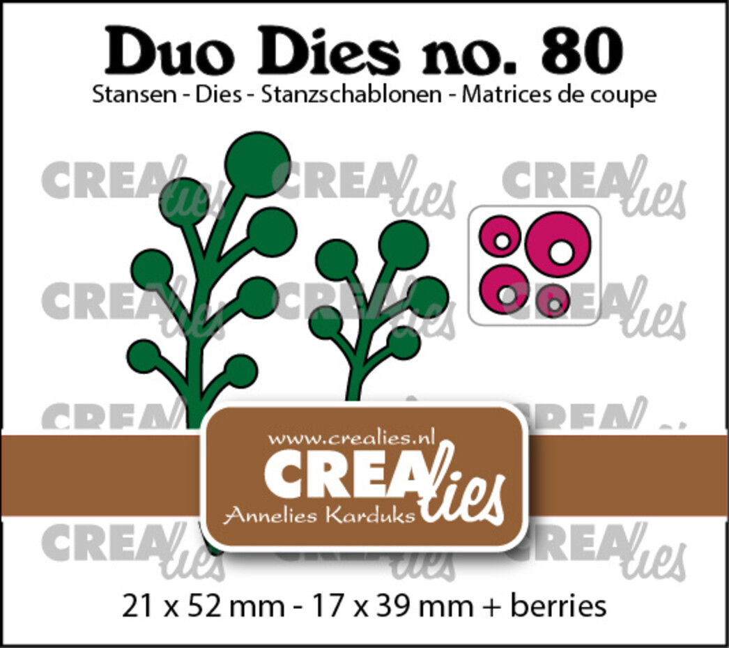 Crealies, Duo Dies, Blaadjes 23, Bessentakjes, nr. 80 - CLDD80