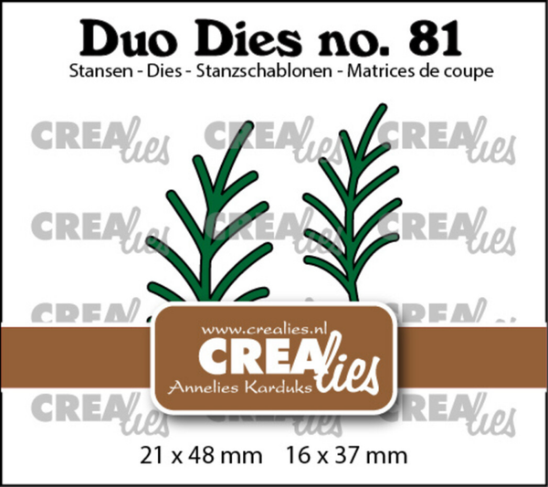 Crealies, Duo Dies, Blaadjes 24, Takjes, nr. 81 - CLDD81