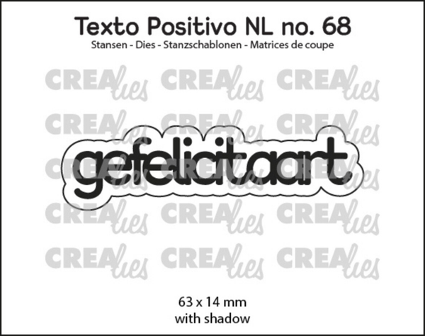 Crealies, Texto Positivo, Gefelicitaart - POSNL68