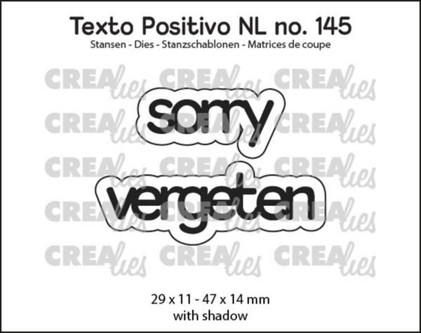 Crealies, Texto Positivo, Sorry Vergeten - POSNL145