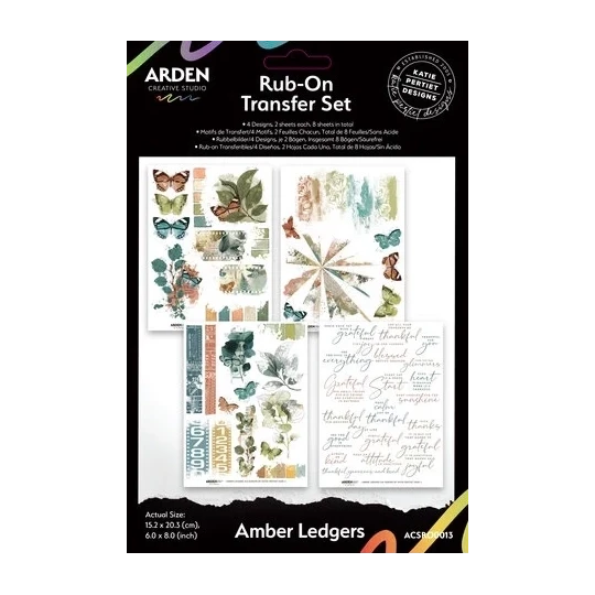 Arden Creative, Amber Ledgers, Rub-On Transfer Set by Katie Pertiet, 6x8 inch - ACSRO0013