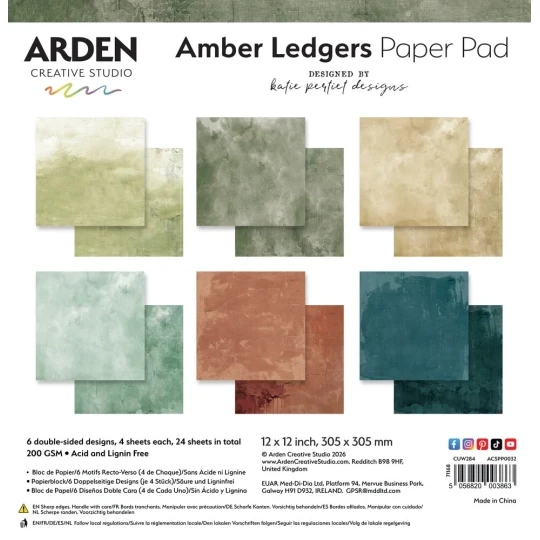 Arden Creative, Amber Ledgers, Paper Solids by Katie Pertiet, 12x12 inch - ACSPP0032