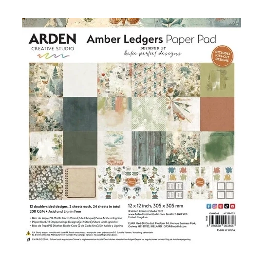 Arden Creative, Amber Ledgers, Paperpad by Katie Pertiet, 12x12 inch - ACSPP0031
