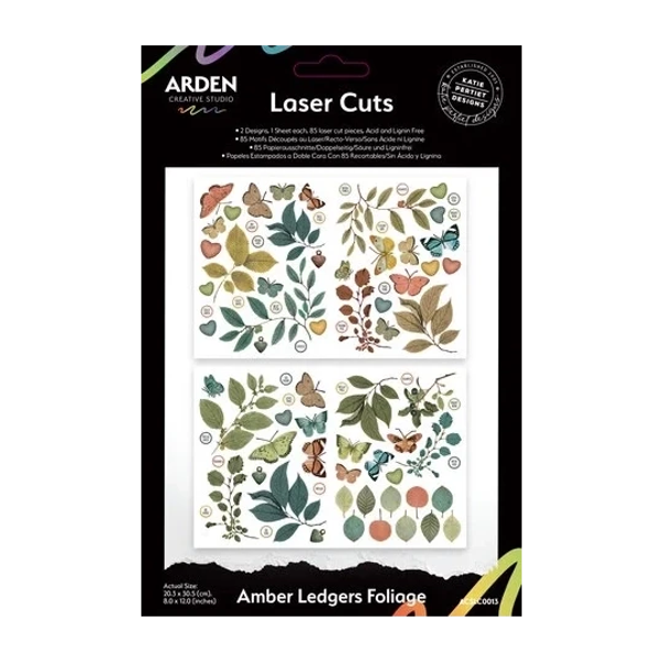 Arden Creative, Amber Ledgers, Foliage Laser Cuts by Katie Pertiet, 85 pcs - ACSLC0013