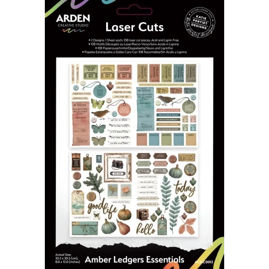 Arden Creative, Amber Ledgers, Essentials Laser Cuts by Katie Pertiet, 85 pcs - ACSLC0012
