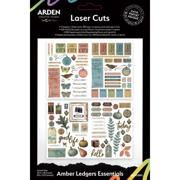 Arden Creative, Amber Ledgers, Essentials Laser Cuts by Katie Pertiet, 85 pcs - ACSLC0012