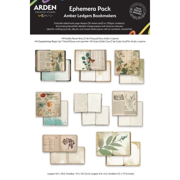Arden Creative, Amber Ledgers, Ephemera Pack Bookmakers by Katie Pertiet, 85 pcs - ACSEP0018