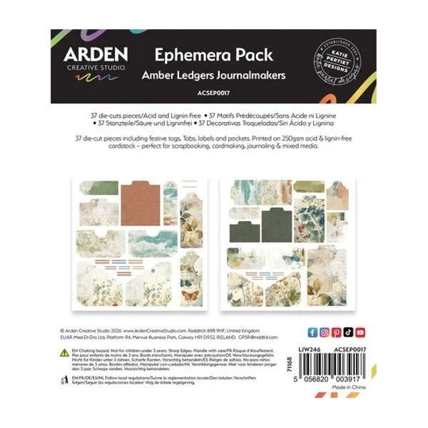 Arden Creative, Amber Ledgers, Ephemera Pack Journalmakers by Katie Pertiet, 85 pcs - ACSEP0017