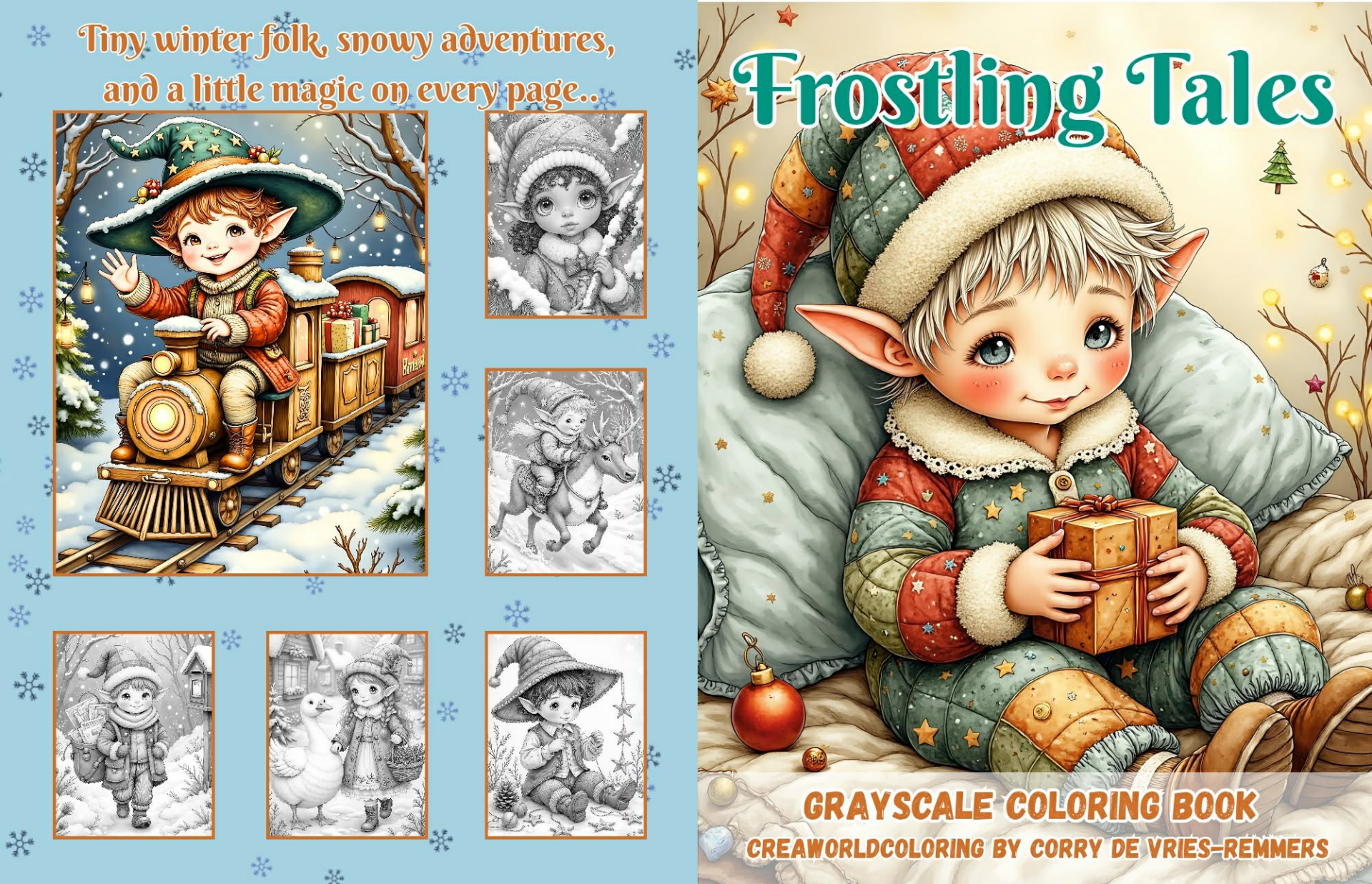 Corry de Vries, Grayscale Coloring Book, Frostling Tales