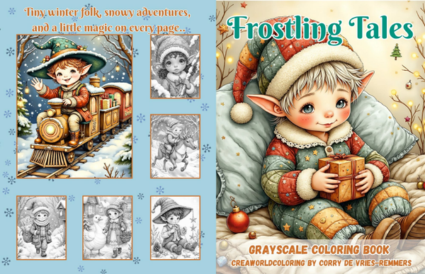 Corry de Vries, Grayscale Coloring Book, Frostling Tales
