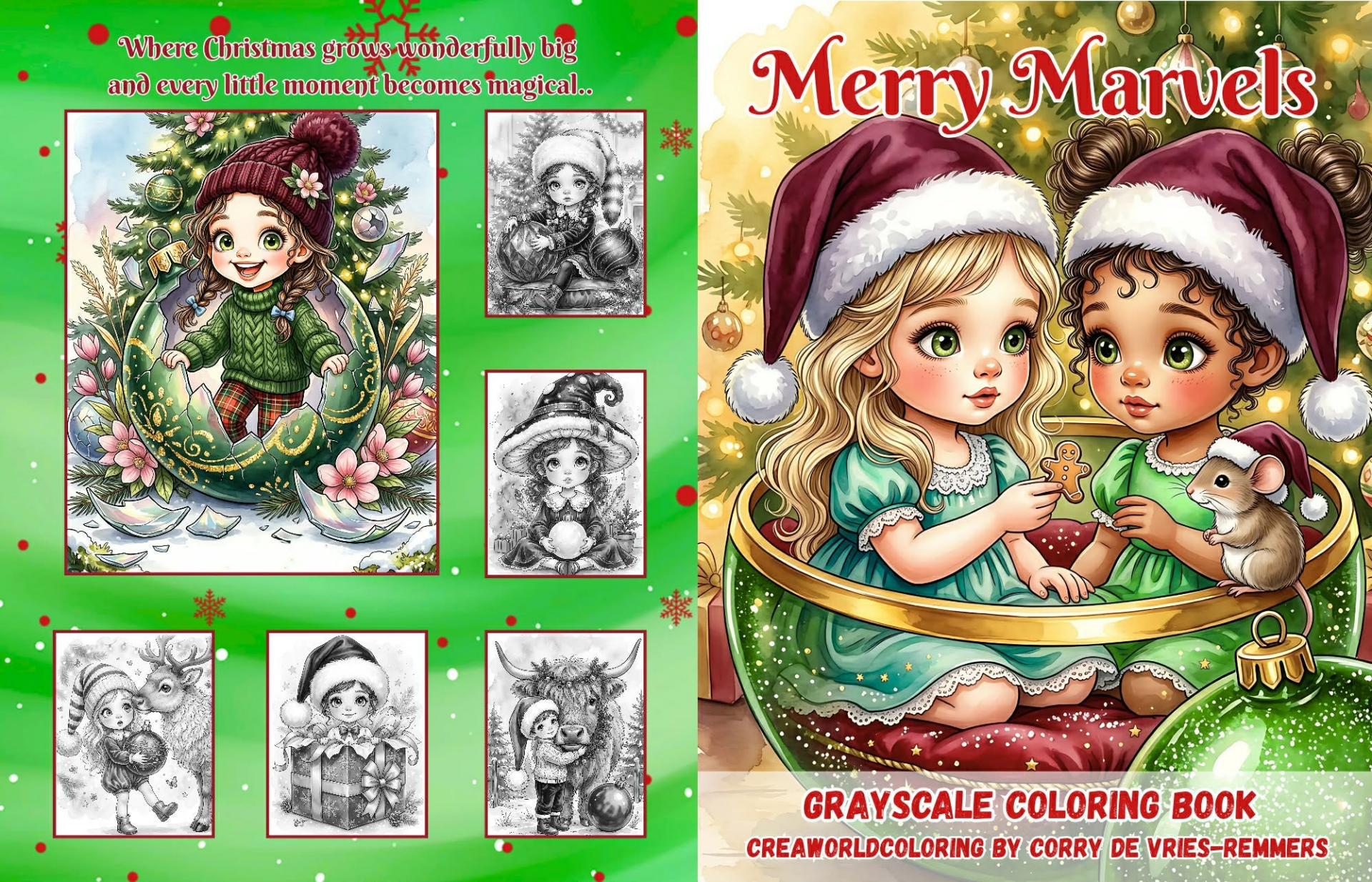 Corry de Vries, Grayscale Coloring Book, Merry Marvels