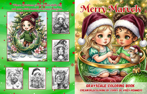 Corry de Vries, Grayscale Coloring Book, Merry Marvels