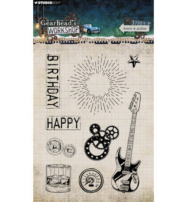 Studiolight, Clear Stamp, Gearhead's Workshop, Gears & Guitar - SL-GW-STAMP944