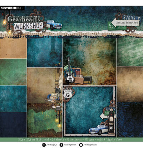 Studiolight, Die Cut Paperpad, Gearhead's Workshop - SL-GW-DPP470