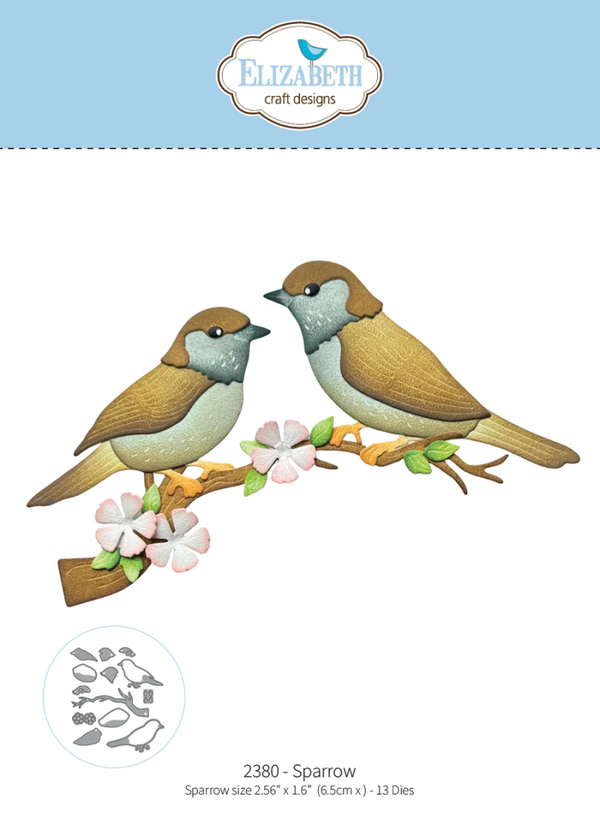 Elizabeth Craft Design, Snijmal, Sparrow - 2380