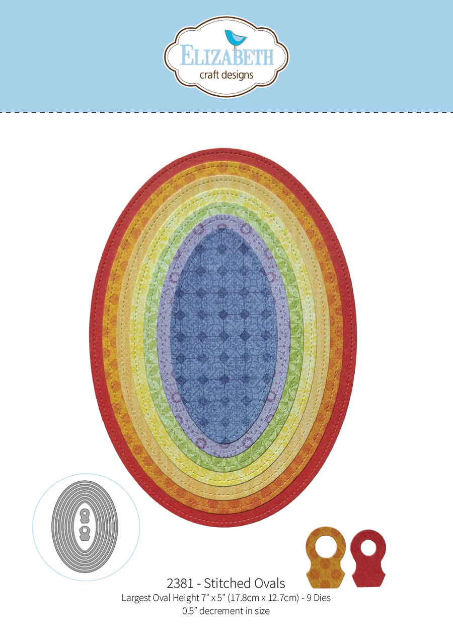 Elizabeth Craft Design, Snijmal, Stitched Ovals - 2381