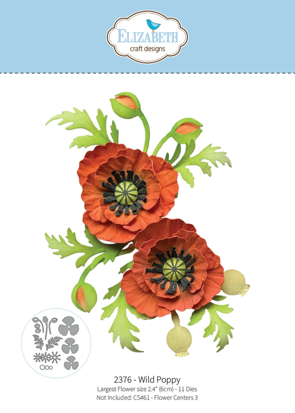 Elizabeth Craft Design, Snijmal, Wild Poppy - 2376