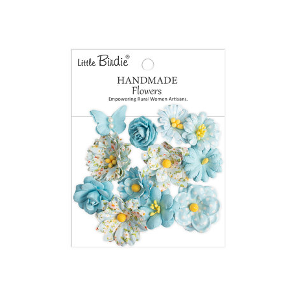 Little Birdie, Handmade Flowers, Jasper, Blue Symphony - CR110161