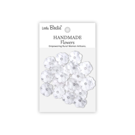 Little Birdie, Handmade Flowers, Twinkle, Frosty White - CR109886