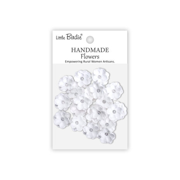 Little Birdie, Handmade Flowers, Twinkle, Frosty White - CR109886