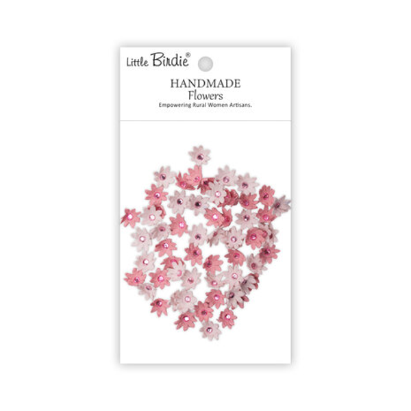 Little Birdie, Handmade Flowers, Micro Jewelled Florettes, Pink Passion - CR109982