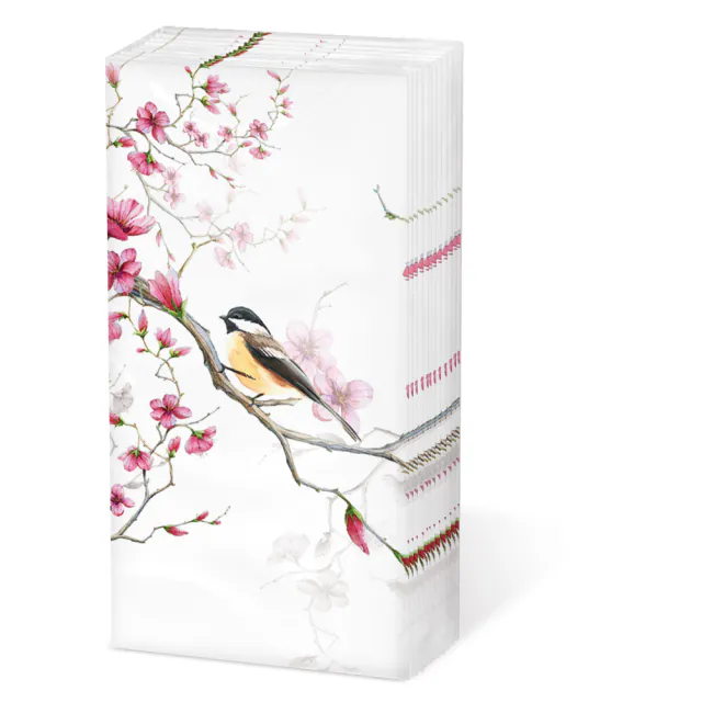 Ambiente, Zakdoekjes, Bird & Blossom White  - 12211215
