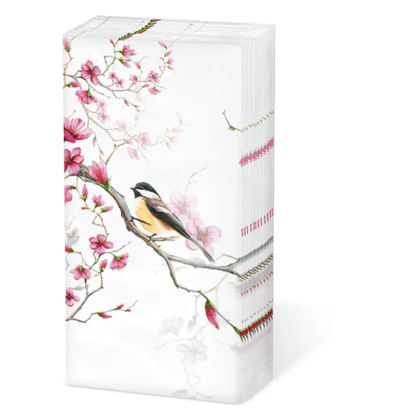 Ambiente, Zakdoekjes, Bird & Blossom White  - 12211215