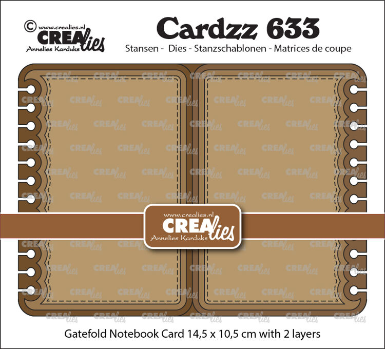 Crealies, Cardzz, Gatefold Notebook Card, Rechthoek - CLCZ633