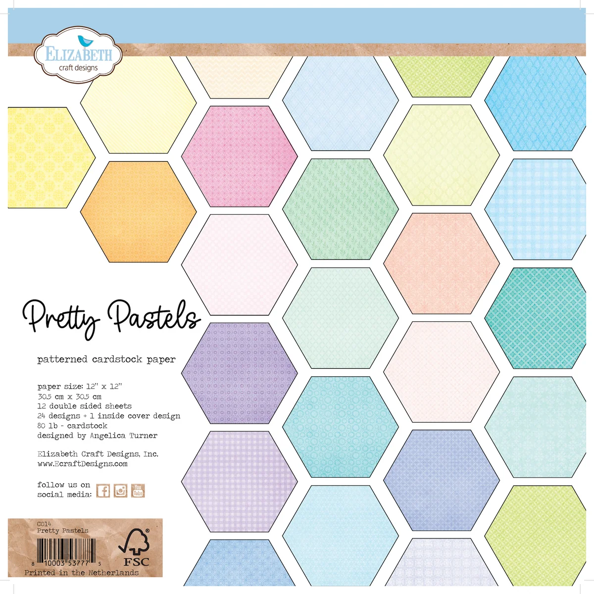 Elizabeth Crafts Design, Scrapbook Paperpad, Pretty Pastels - C014