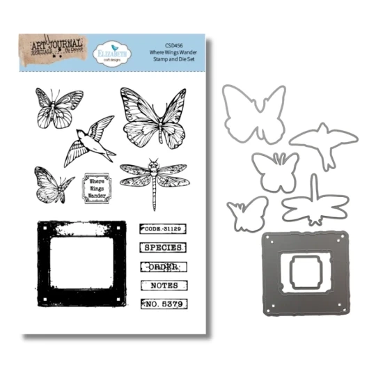 Elizabeth Craft Design, Stamp + Die, Where Wings Wander - CSD456