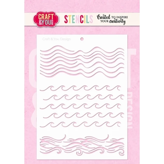Craft & You, Mask Stencil, Waves A6 - SCD022