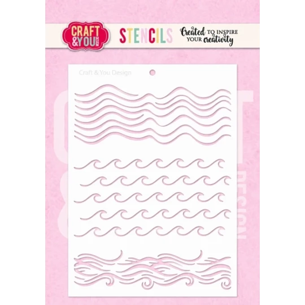 Craft & You, Mask Stencil, Waves A6 - SCD022