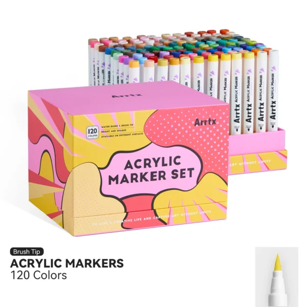 Arrtx, Acrylmarkers, Paint Brush Tip Markers, 120 kleuren - 120A
