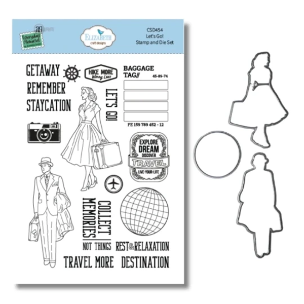 Elizabeth Craft Design, Clear Stamp + Die, Let's Go - CSD454