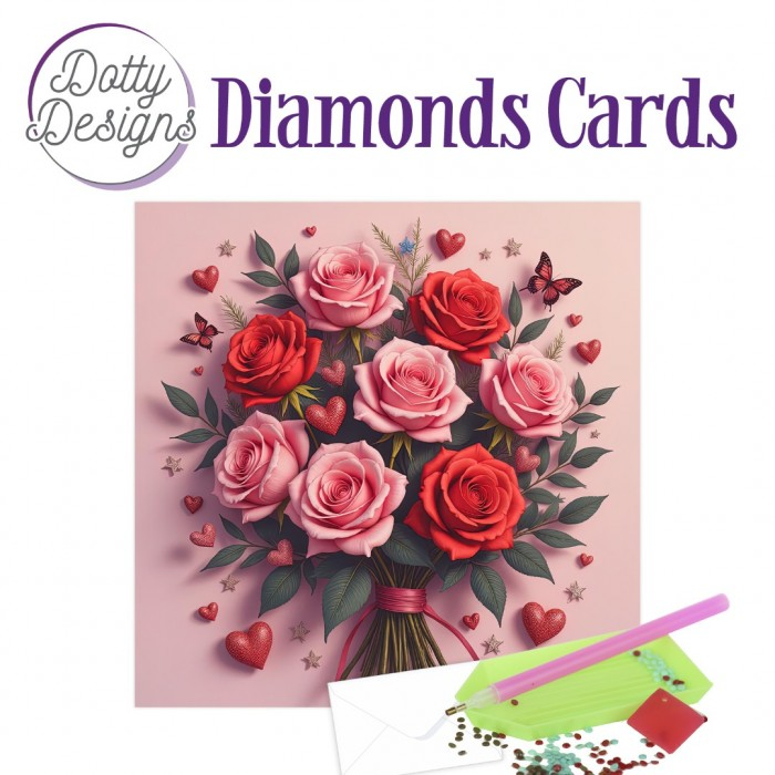 Dotty Designs, Diamond Cards, Forever Love Rose Bouquet  - DDDC1224