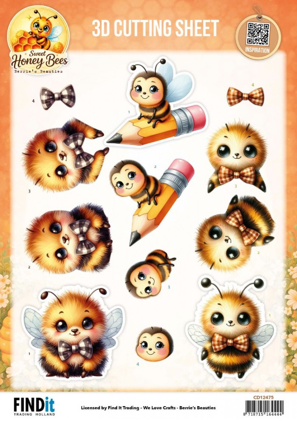Berrie's Beauties, 3D Knipvel, Sweet Honey Bees, Little Buzzers - CD12475