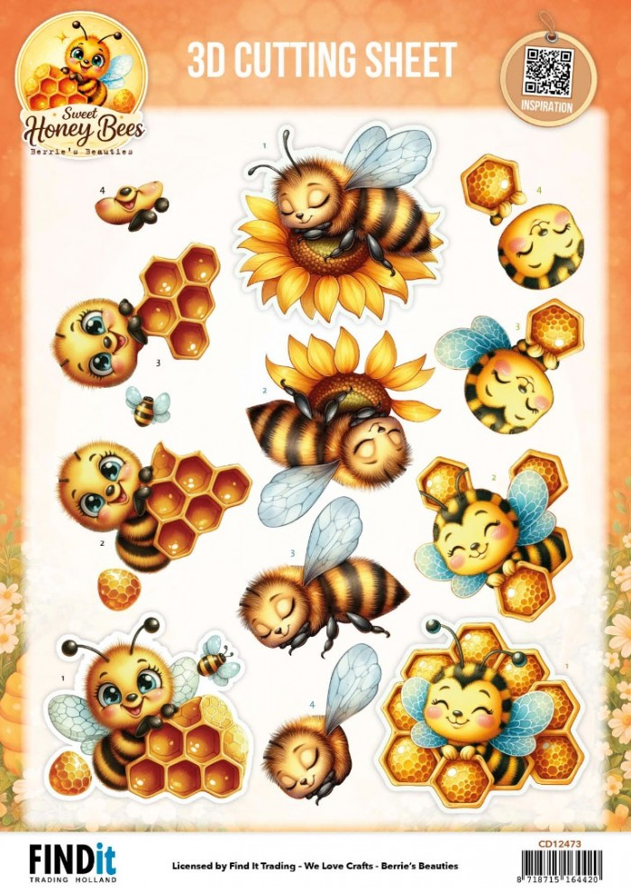 Berrie's Beauties, 3D Knipvel, Sweet Honey Bees, Golden Garden - CD12473