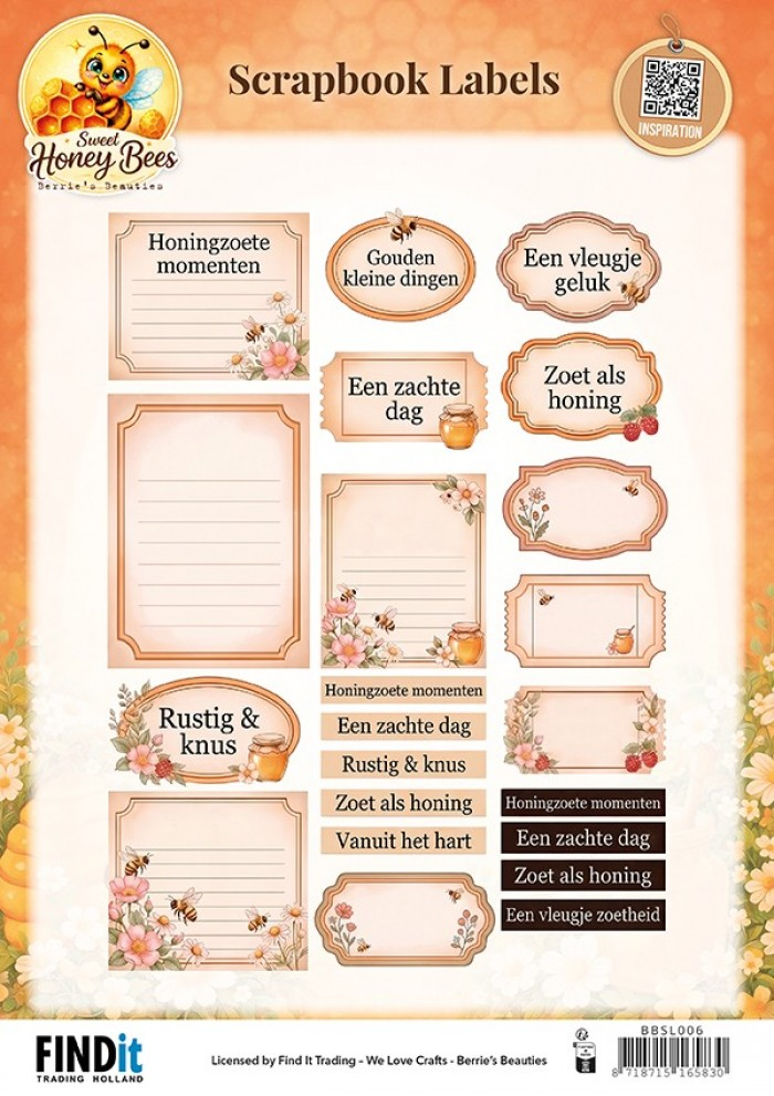 Berrie's Beauties, Scrapbook Labels, Sweet Honey Bees, NL - BBSL006