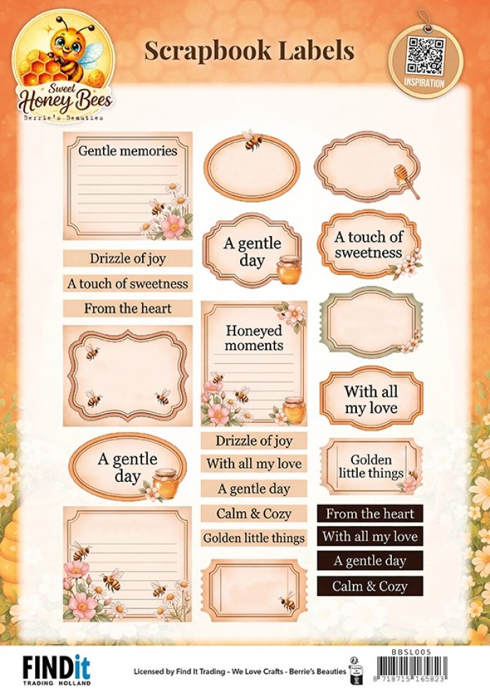 Berrie's Beauties, Scrapbook Labels, Sweet Honey Bees, EN - BBSL005