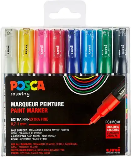 Uni Posca, Verfmarker 8 Set 1MC Basis
