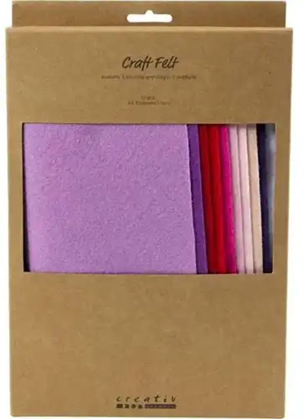 Creativ Company, Hobbyvilt, A4, Paars en Roze Harmonie, 10 stuks