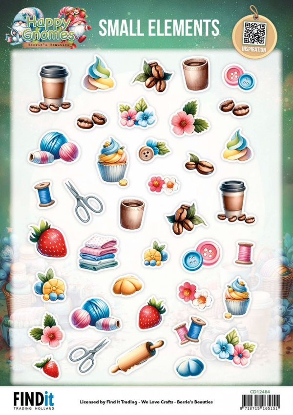 Berrie's Beauties, Knipvel, Happy Gnomes, Small Elements - CD12484