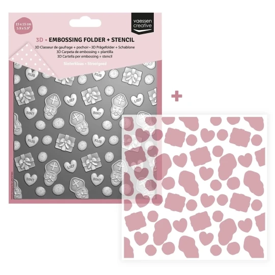 Vaessen Creative, 3D Embossingfolder/Stencil, Strooigoed - 3625-0403