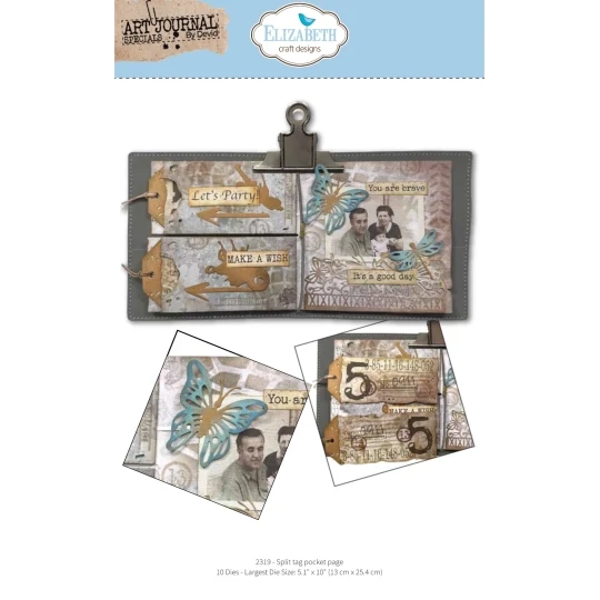 Elizabeth Craft Design, Snijmal, Split Tag Pocket Page - 2319