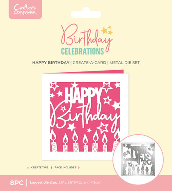 Crafter's Companion, Snijmal, Create-A-Card, Happy Birthday - CC-BC-MD-CAD-HAPB